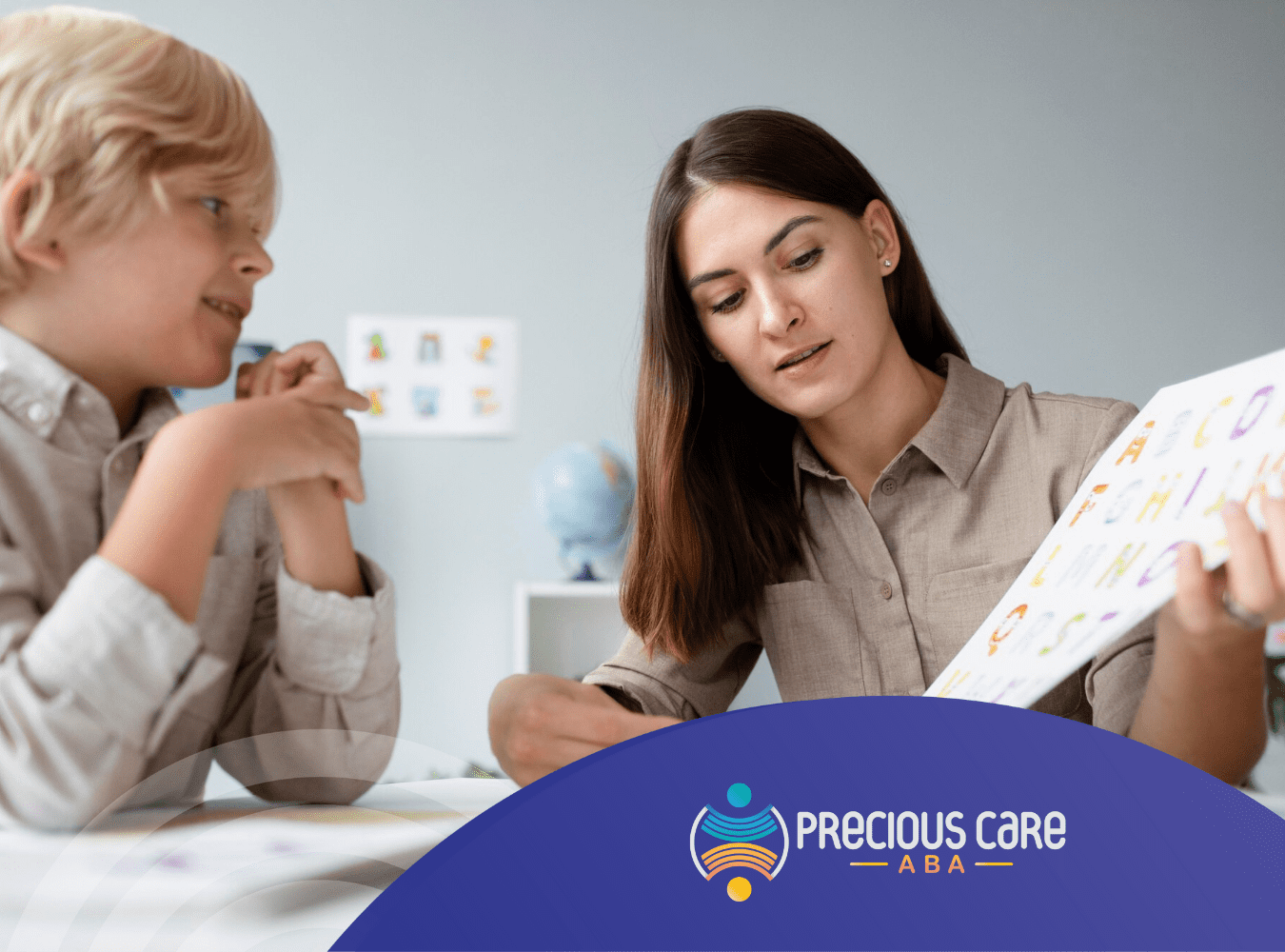 A child with autism being assessed by an RBT